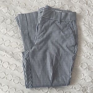 GAP Women's Checkered Ankle Pants - Black and White